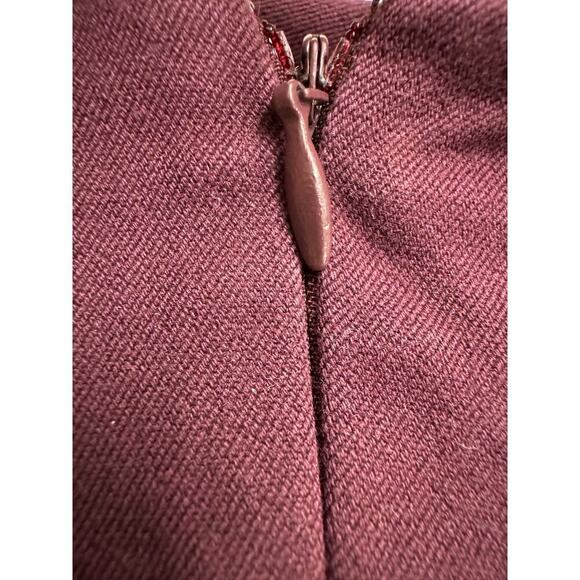 A New Day Burgundy Cotton Cropped Pants Size 8 - Picture 4 of 5